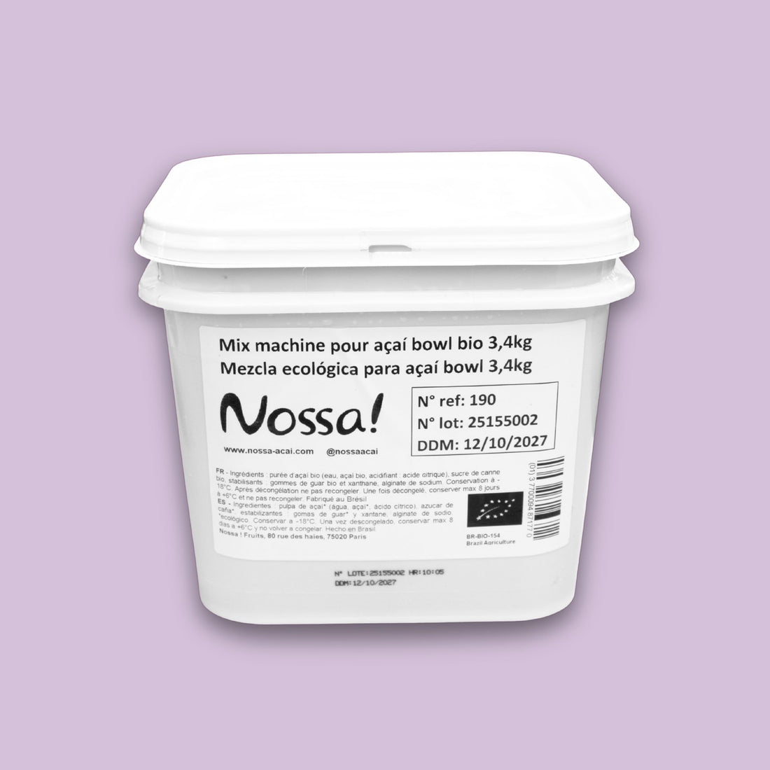 Mezcla ecológica para máquina de açaí bowl